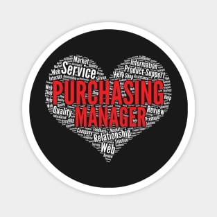 Purchasing manager Heart Shape Word Cloud Design print Magnet